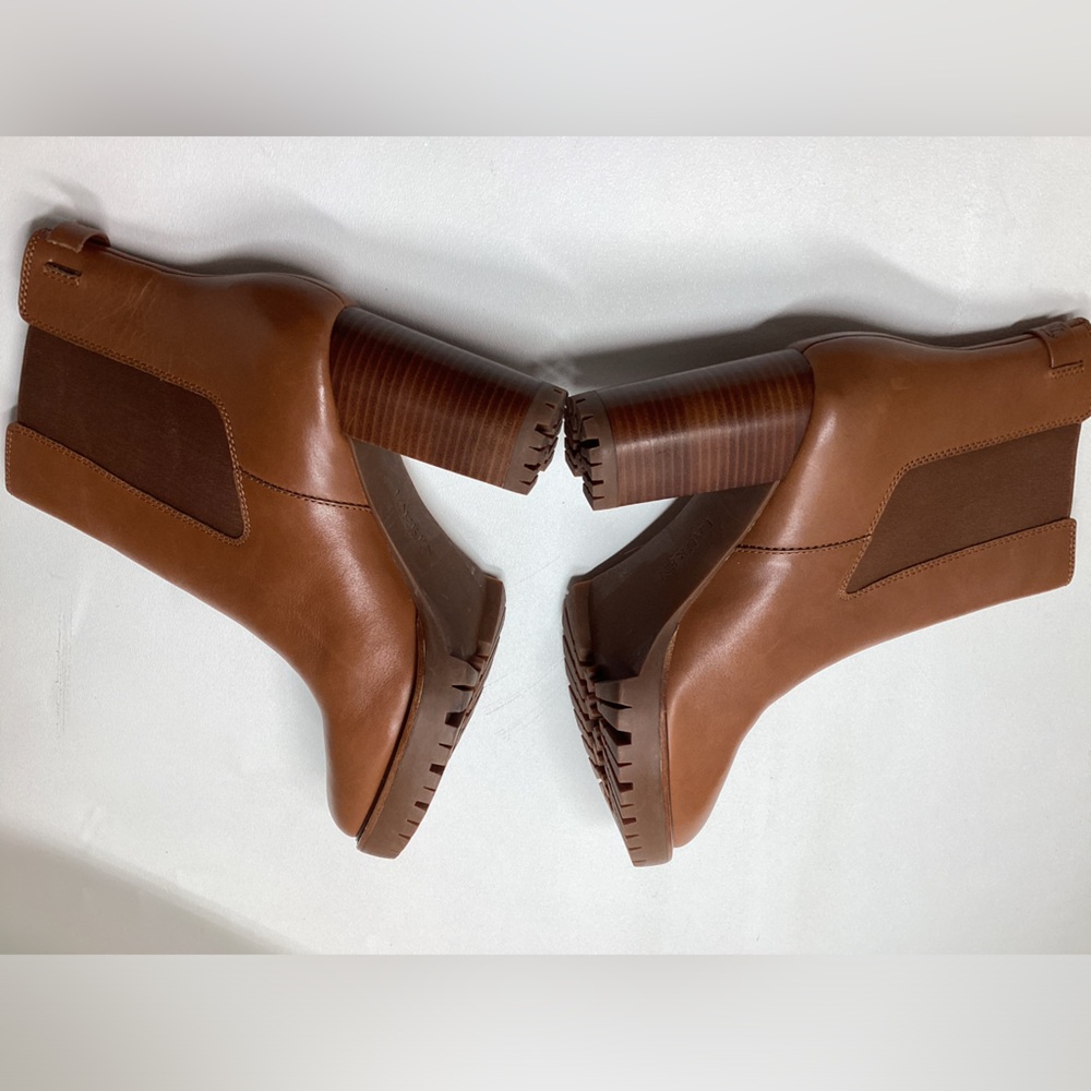 Ralph Lauren Myla Cognac Leather Bootie - Picture 3 of 11